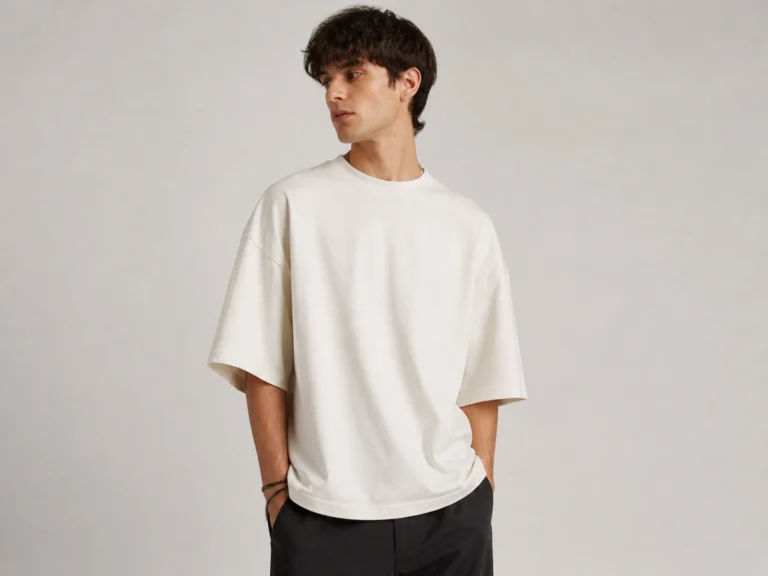 Model wearing Oversized T-shirt