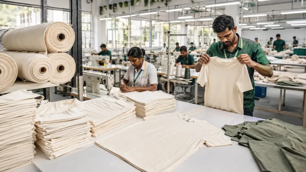 Organic Cotton T-Shirt Manufacturer in India producing premium export-quality apparel