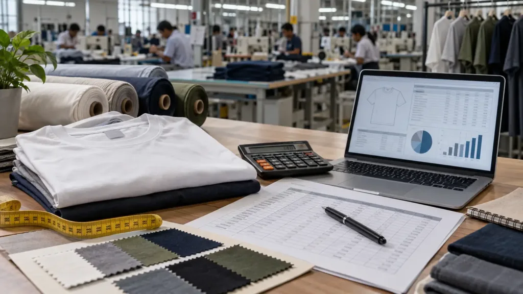 Garment manufacturing cost per piece calculation in India