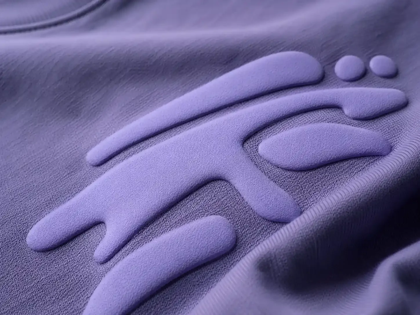 Raised puff print texture on custom T-shirt