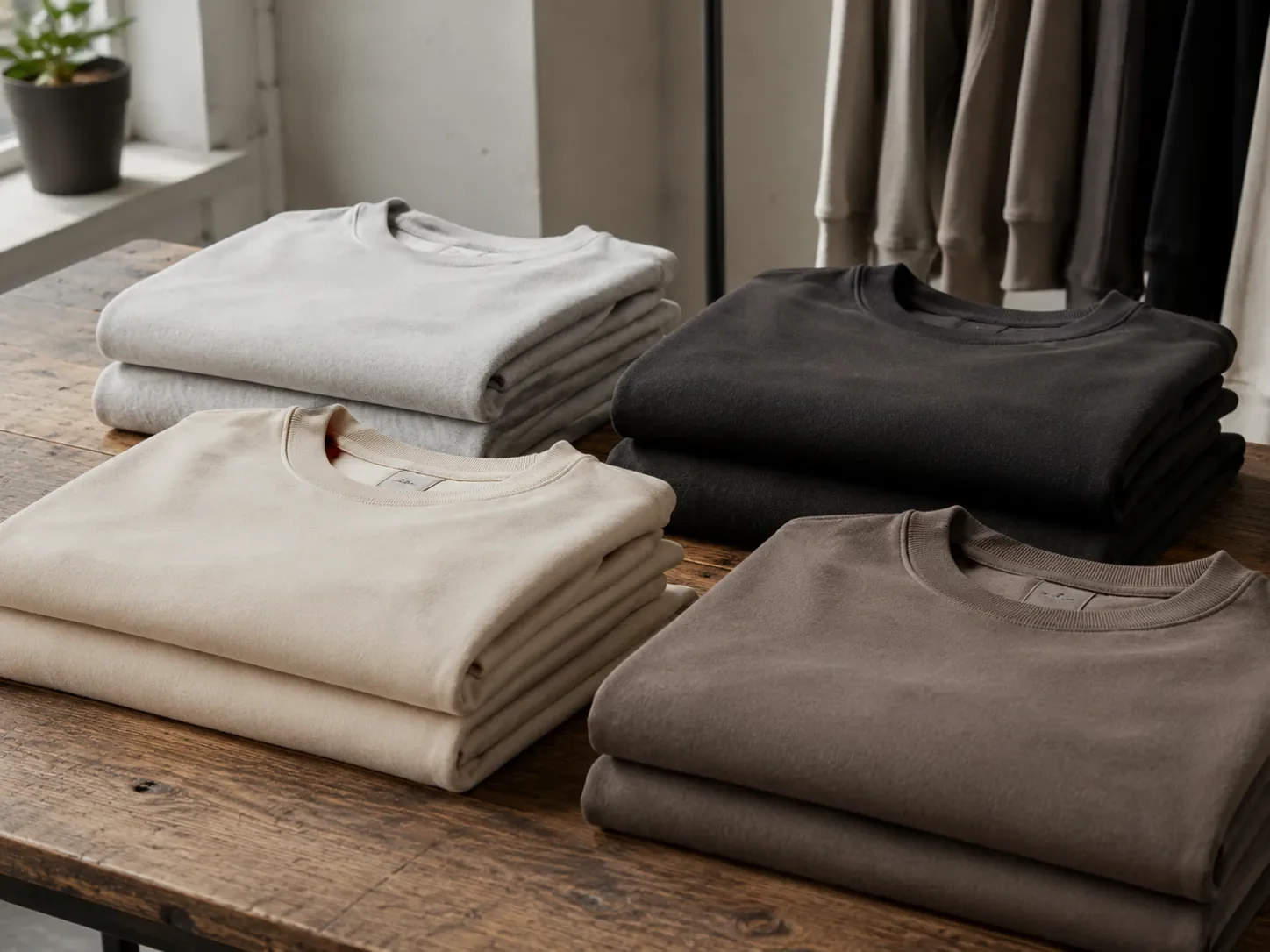Premium heavyweight oversized t-shirts arranged for streetwear clothing brand production