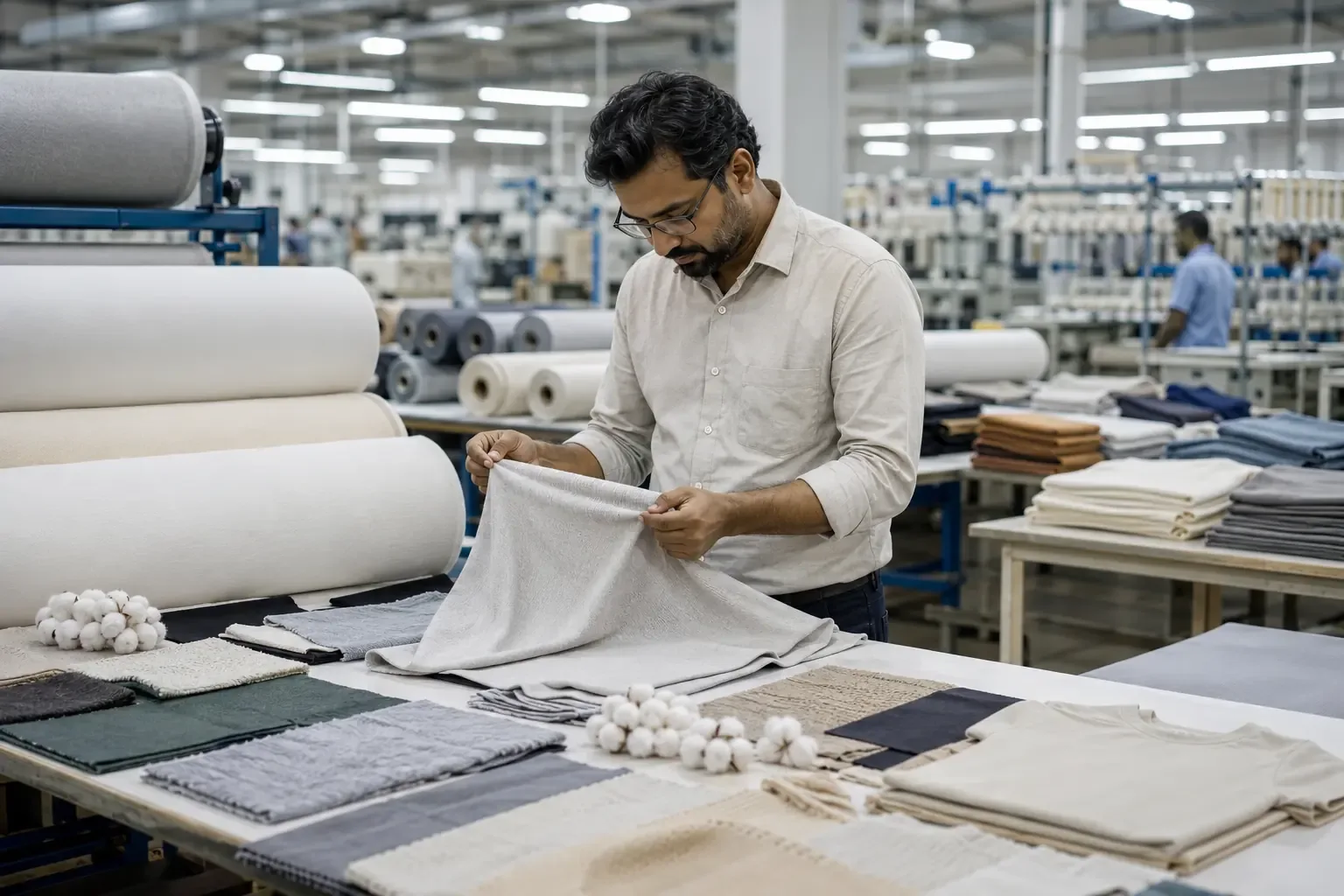 Premium cotton fabric inspection for apparel exports from India to Denmark