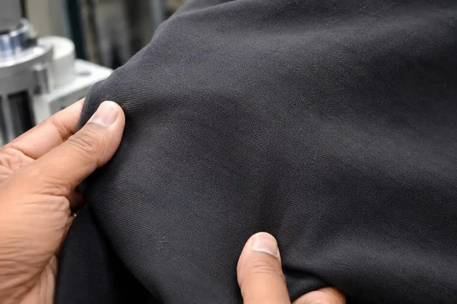 Close-up of bio washed cotton fabric showing a clean and smooth surface.