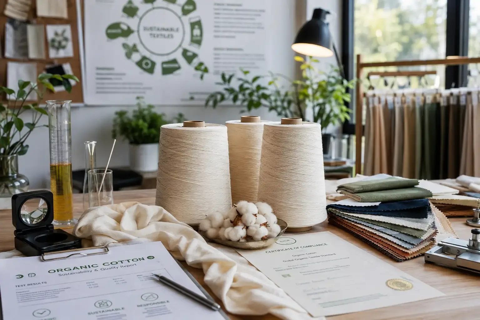 GOTS certified organic cotton yarn used for sustainable garment manufacturing