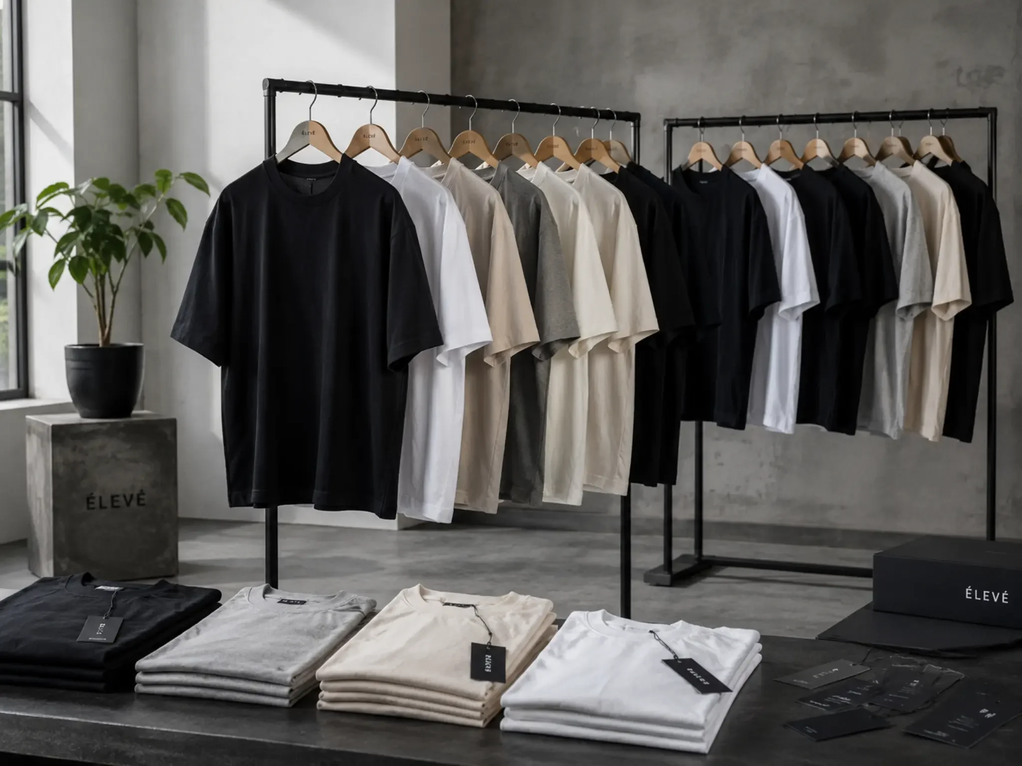 Premium oversized t-shirt for private label clothing brands with heavyweight cotton fabric