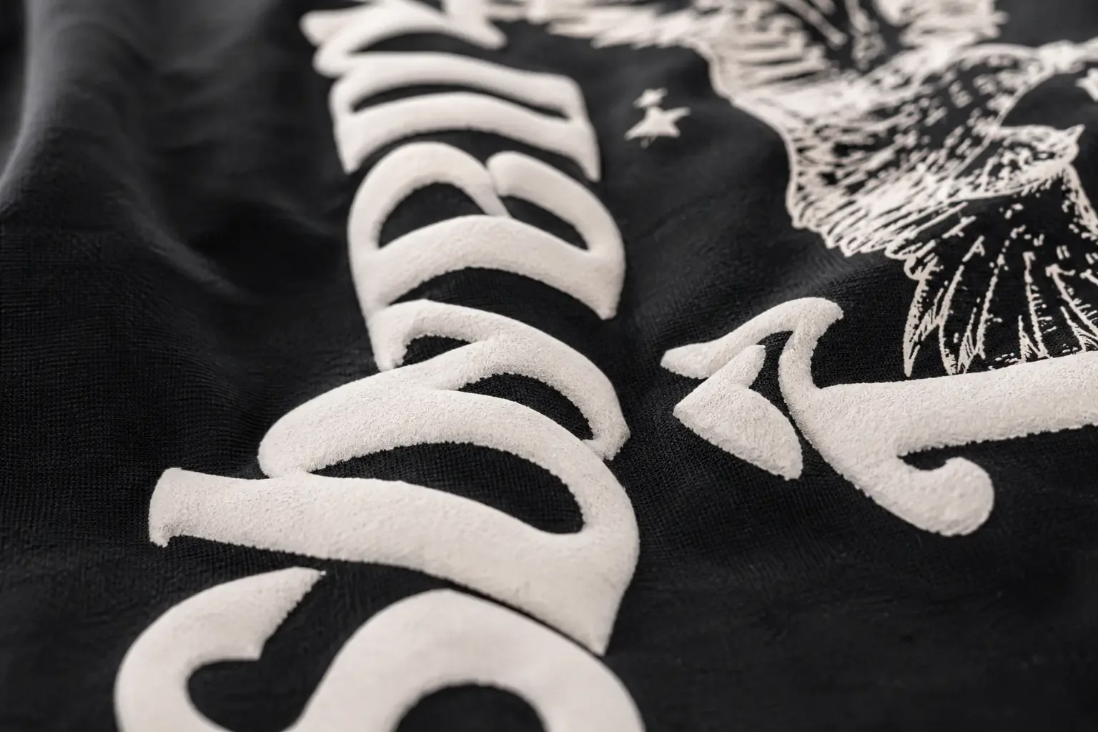 Premium puff print on oversized cotton T-shirt with raised 3D texture