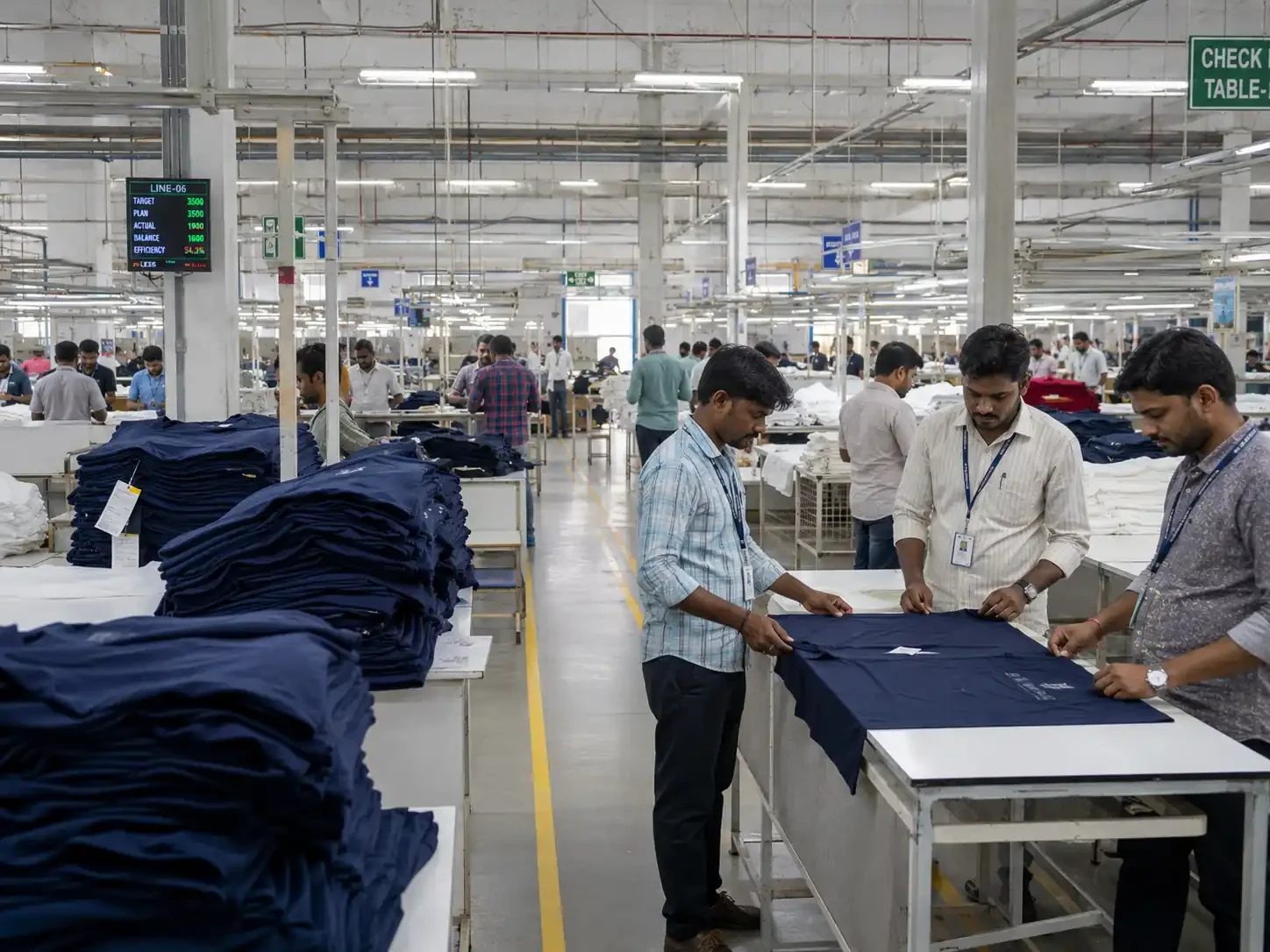 Tiruppur mens tshirt manufacturing and export production facility